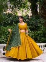 Mustard Pure Cotton Navratri Lehenga Choli